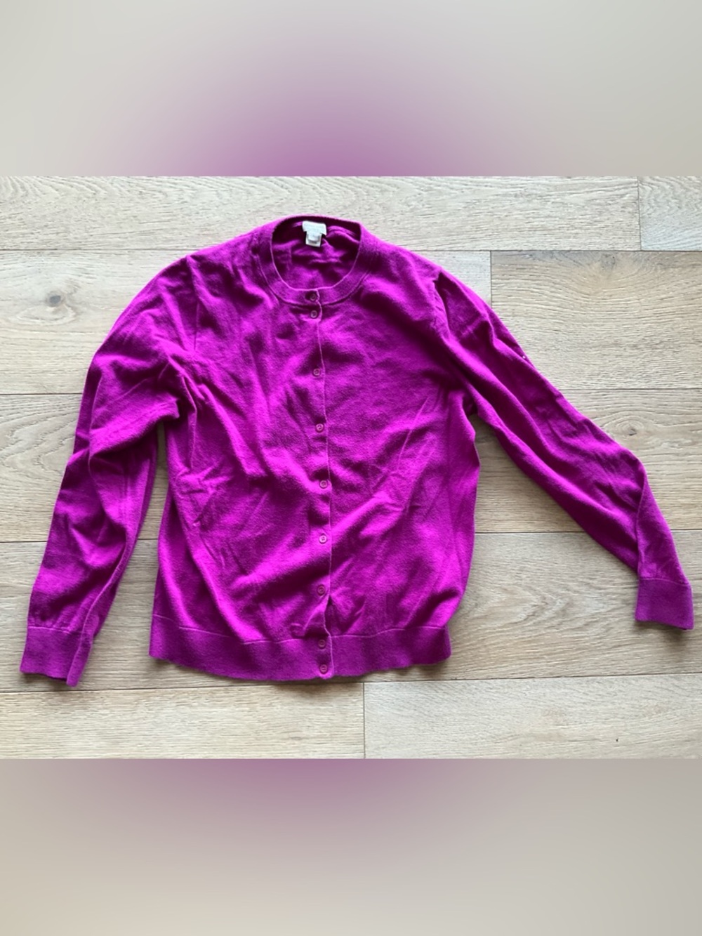 J. Crew Bright Fuchsia Button-Front Cardigan